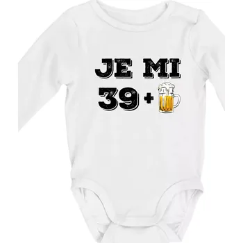 Kojenecký body Je mi 40 pivo - Body kojenecké s dlouhým rukávem - Dlouhý r. do 3 měs ( Bílá )