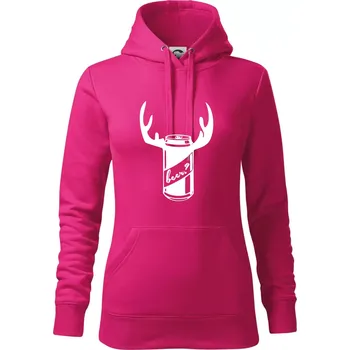 Dámská mikina Pivo plechovka - Mikina dámská Cape s kapucí - XL ( Purpurová )