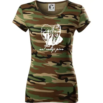 Dámské tričko Ne! Raději pivo - Dámské maskáčové triko - XS ( Hnědý maskáč )