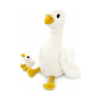 plyšák PTIPOTOS Plyšová husa Jebongou bílá - máma s miminkem