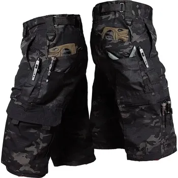 Pánské kalhoty Pánské taktické kalhoty – nepromokavé, vícekapsové cargo Velikost: 3XL, Barva (Varianta): Black Camo Shorts