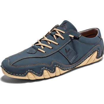 Pánské tenisky Pánské kožené tenisky – prodyšné boty na ven i do města Barva: Modrá, Velikost: 47