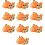 vidaXL Ráčnové upínací pásy, 10 ks, 0,4 tun, 6mx25mm, [142659] Barva: Oranžová