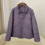 Dámská zimní prošívaná bunda s knoflíky Barva: Fialová, Velikost: M