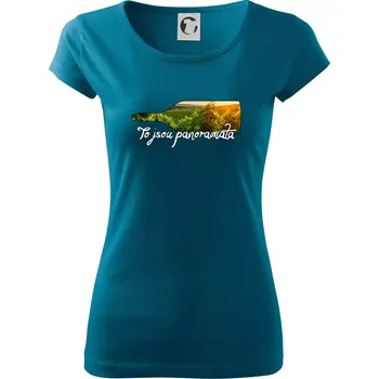 Dámské tričko To jsou panoramata vinice - Dámské triko Pure - 3XL ( Petrolejová )