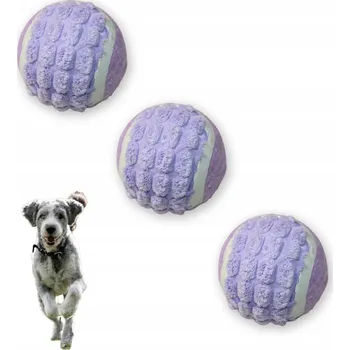 Hračka pro psa HRAČKA MÍČEK PRO PSY MASÁŽNÍ FIALOVÝ 3 KUSY V SADĚ