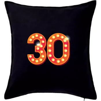 Polštář Čísla žárovky 30 - Polštář 50x50 - 50x50 - Pouze potah ( Černá )