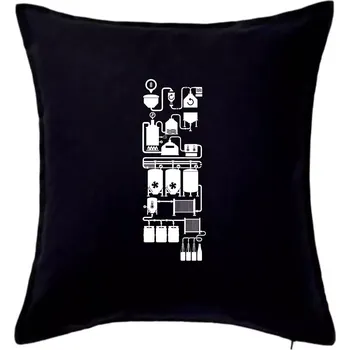 Polštář Příběh piva - Polštář 50x50 - 50x50 - Pouze potah ( Černá )