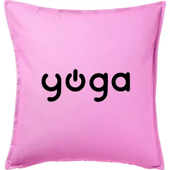 Polštář Power yoga logo - Polštář 50x50 - 50x50 - Včetně výplně ( Růžová )