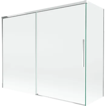 Vanová zástěna Mexen Rox vanová záclona, 2dílná, posuvná, 190 + 90 x 150 cm, průhledná, chrom - 8C9-190-090-01-00 Vanové zástěny