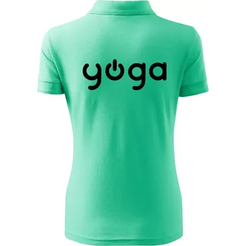 Power yoga logo - Polokošile dámská Pique Polo - 2XL ( Mátová )