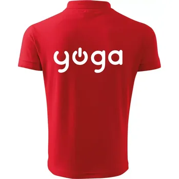 Pánská košile Power yoga logo - Polokošile pánská Pique Polo 203 - 5XL ( Červená )