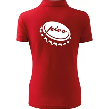 Pivo zátka - Polokošile dámská Pique Polo - S ( Červená )