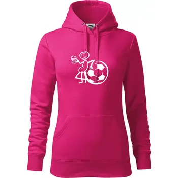 Dámská mikina Velký fotbalista - Mikina dámská Cape s kapucí - XS ( Purpurová )