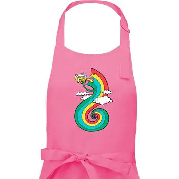 Kuchyňská zástěra Piju jako duha (Pecka design) - Pánská zástěra na vaření - Univerzální velikost ( Růžová )