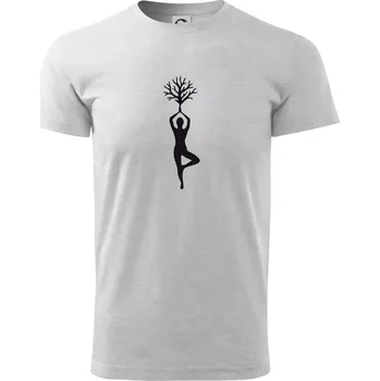 Yoga strom - Triko extra velké (5-8XL) - 7XL ( Světlešedý Melír )