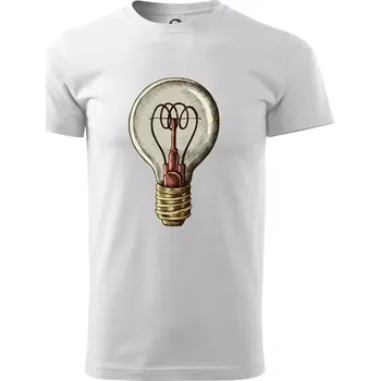 Pánské tričko Retro žárovka - Triko extra velké (5-8XL) - 6XL ( Bílá )