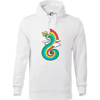 Pánská mikina Piju jako duha (Pecka design) - Mikina pánská Cape s kapucí - 5XL ( Bílá )