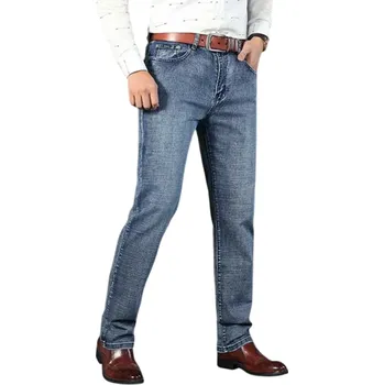 Pánské džíny Pánské rovné strečové džíny Klasické džínové kalhoty Slim Fit Úzký střih Ležérní moderní styl Pružný materiál Pohodlné pánské jeansy modrá 40