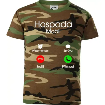 Chlapecké oblečení Hospoda volá - Dětské maskáčové triko - 104-110cm / 3-4 roky ( Hnědý maskáč )