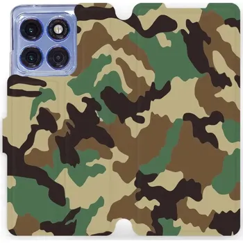 Pouzdro na mobilní telefon Flipové pouzdro Mobiwear - Motorola Edge 60 Pro - V111P Maskáče (Knížkové flip pouzdro, obal, kryt na mobil Motorola Edge 60 Pro - V111P Maskáče, materiál Umělá kůže + TPU - ochrana 360°, stojánek, silikonová vanička, magnetické zavírání)