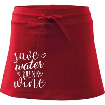 Dámská sukně Save water drink wine - Sportovní sukně - two in one - XS ( Červená )