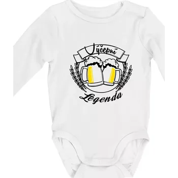 Kojenecký body Výčepní legenda - Body kojenecké s dlouhým rukávem - Dlouhý r. do 3 měs ( Bílá )