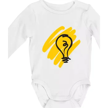 Žárovka splash - Body kojenecké s dlouhým rukávem - Dlouhý r. 6-12 měs ( Bílá )