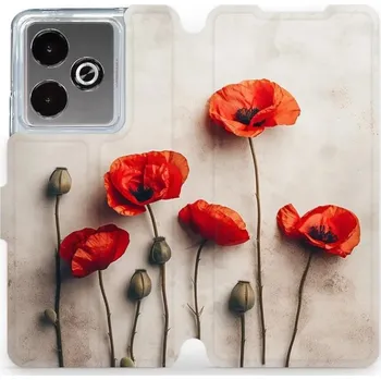 Pouzdro na mobilní telefon Flipové pouzdro Mobiwear - Realme GT 7 - VP42S Vlčí máky (Knížkové flip pouzdro, obal, kryt na mobil Realme GT 7 - VP42S Vlčí máky, materiál Umělá kůže + TPU - ochrana 360°, stojánek, silikonová vanička, magnetické zavírání)