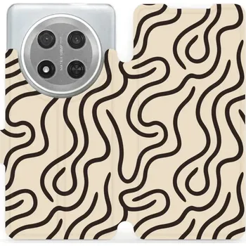 Pouzdro na mobilní telefon Flipové pouzdro Mobiwear - Honor Magic7 Lite 5G - VA60S Linky (Knížkové flip pouzdro, obal, kryt na mobil Honor Magic7 Lite 5G - VA60S Linky, materiál Umělá kůže + TPU - ochrana 360°, stojánek, silikonová vanička, magnetické zavírání)