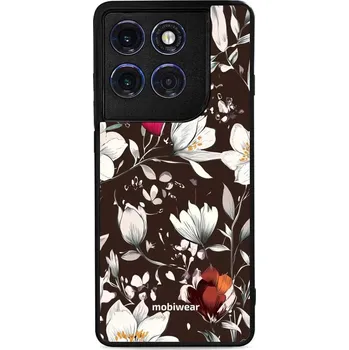 Pouzdro na mobilní telefon Lesklý kryt Mobiwear Glossy - Motorola Edge 60 Pro - GP72G Květy na hnědé (Prémiové lesklé pouzdro, obal, kryt Mobiwear Glossy na mobil Motorola Edge 60 Pro - GP72G Květy na hnědé, materiál Plast + TPU silikon - krytí po všech stranách, neošoupatelný)