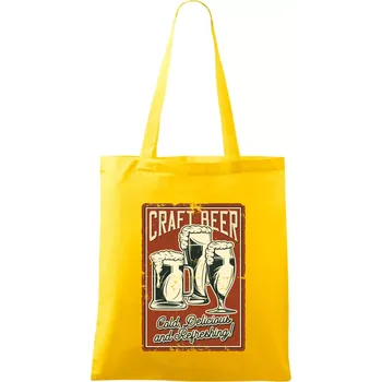 Craft beer - Taška bavlněná - 42 x 38 cm ( Žlutá )