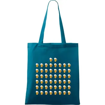 Narozeniny - 50x pivo - Taška bavlněná - 42 x 38 cm ( Petrolejová )