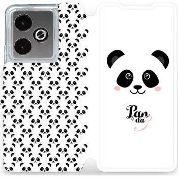Pouzdro na mobilní telefon Flipové pouzdro Mobiwear - Realme GT 7 - M030P Panda Amálka (Knížkové flip pouzdro, obal, kryt na mobil Realme GT 7 - M030P Panda Amálka, materiál Umělá kůže + TPU - ochrana 360°, stojánek, silikonová vanička, magnetické zavírání)