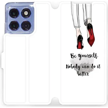 Pouzdro na mobilní telefon Flipové pouzdro Mobiwear - Motorola Edge 60 Pro - M046P Be yourself (Knížkové flip pouzdro, obal, kryt na mobil Motorola Edge 60 Pro - M046P Be yourself, materiál Umělá kůže + TPU - ochrana 360°, stojánek, silikonová vanička, magnetické zavírání)