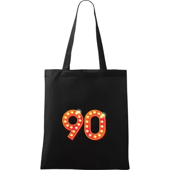Nákupní taška Čísla žárovky 90 - Taška bavlněná - 42 x 38 cm ( Černá )