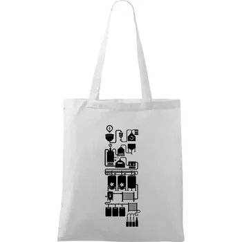 Nákupní taška Příběh piva - Taška bavlněná - 42 x 38 cm ( Bílá )