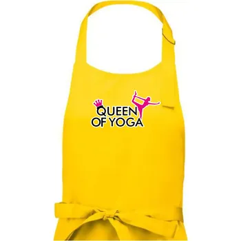 Kuchyňská zástěra Queen Of Yoga - Dámská zástěra na vaření - Univerzální velikost ( Žlutá )