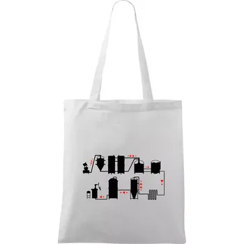 Pivní cesta od výroby k výčepu - Taška bavlněná - 42 x 38 cm ( Bílá )