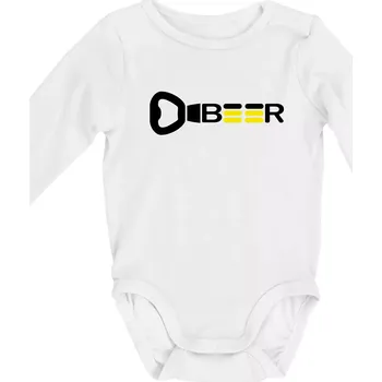 Otvírák Beer - Body kojenecké s dlouhým rukávem - Dlouhý r. 3-6 měs ( Bílá )