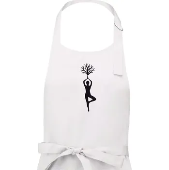 Kuchyňská zástěra Yoga strom - Pánská zástěra na vaření - Univerzální velikost ( Bílá )