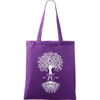Narozeninový strom 70 - Taška bavlněná - 42 x 38 cm ( Fialová )