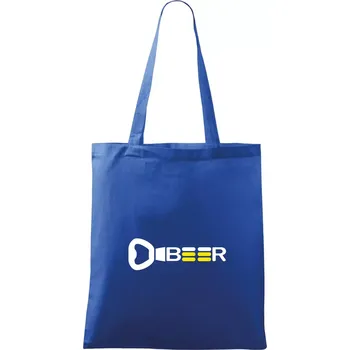 Nákupní taška Otvírák Beer - Taška bavlněná - 42 x 38 cm ( Královská modrá )