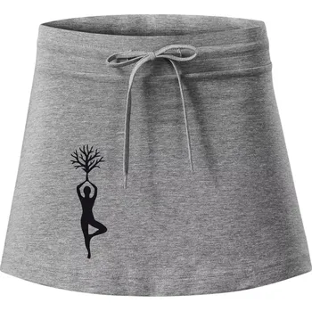 Dámské oblečení Yoga strom - Sportovní sukně - two in one - L ( Tmavě šedý melír )
