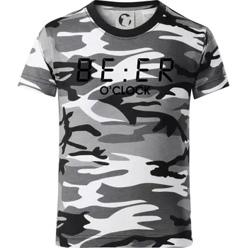 Chlapecké tričko Beer hodiny - Dětské maskáčové triko - 122 cm/6 let ( Šedý maskáč )