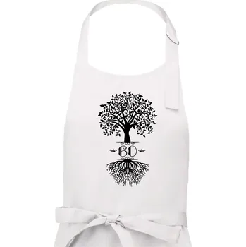Kuchyňská zástěra Narozeninový strom 60 - Pánská zástěra na vaření - Univerzální velikost ( Bílá )