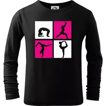 Chlapecké tričko Yoga Quattro - Triko dětské Long Sleeve - 122 cm/6 let ( Černá )