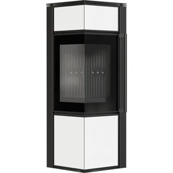 Krbová kamna KRATKI TORA S 8 kW 150 bílý skleněný panel Black