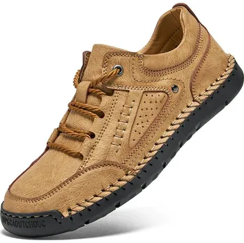 Pánská obuv Pánské lehké outdoorové tenisky s ručně šitým designem Barva: Hnědá, Velikost: 39
