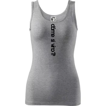 Dámské tričko Dáme si víno? - Dámské tílko - XL ( Tmavě šedý melír )